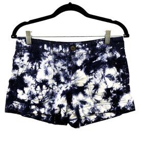 GAP Tie Dye Summer Shorts Womens Size 00‎ Blue Lightweight Slubby Low Rise